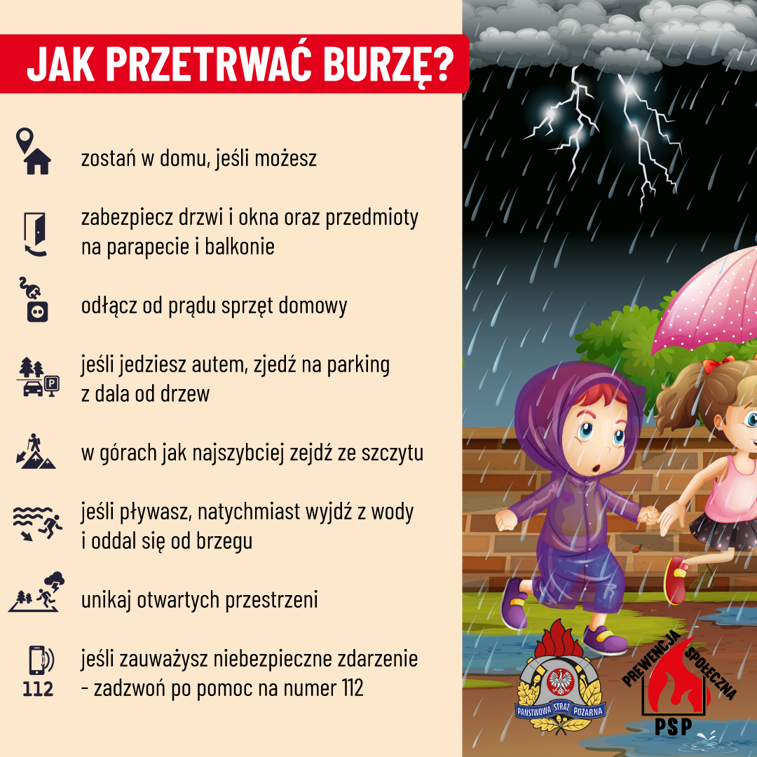 Bezpieczeństwo w czasie burz i silnych wiatrów - Porady KG PSP